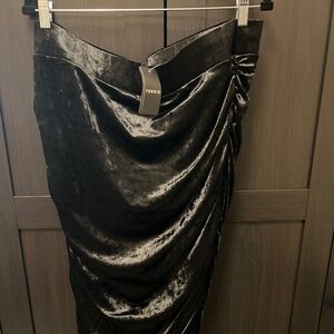 Velvet Black Pencil Skirt